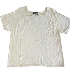 Sag Harbor Vintage Cream Rosette Top Size 1X